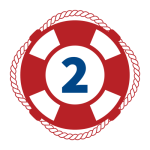 Red Life Preserver with a blue number 2 in the middle