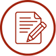 Copywriting icon of a document and pencil
