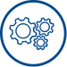 gears blue gear icon